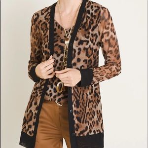 Chico’s Animal Print Mesh Cardigan